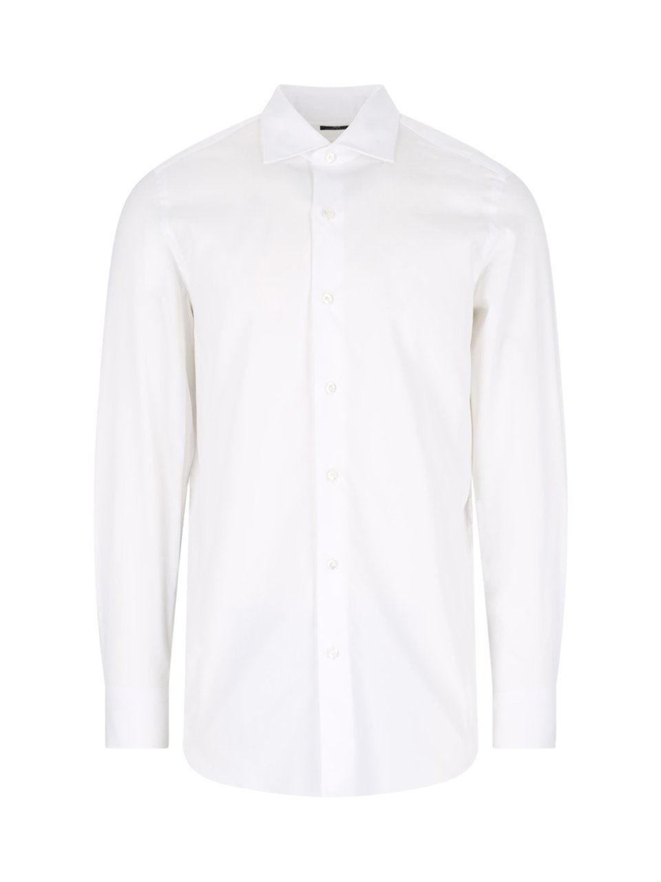 Finamore 1925 Napoli White Cotton Classic Shirt Wit