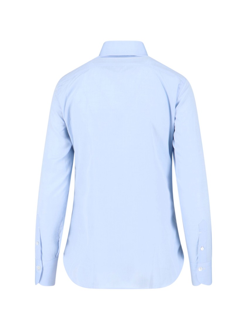 Finamore 1925 Napoli Classic Cotton Shirt – Light Blue Blauw
