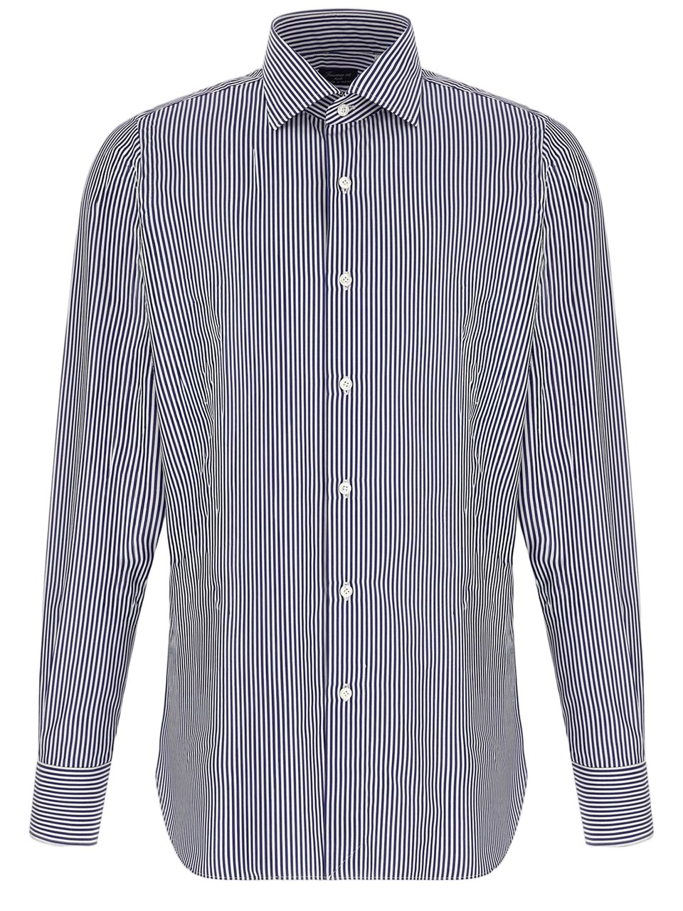 Finamore 1925 Napoli Vertical Striped Cotton Shirt Grijs