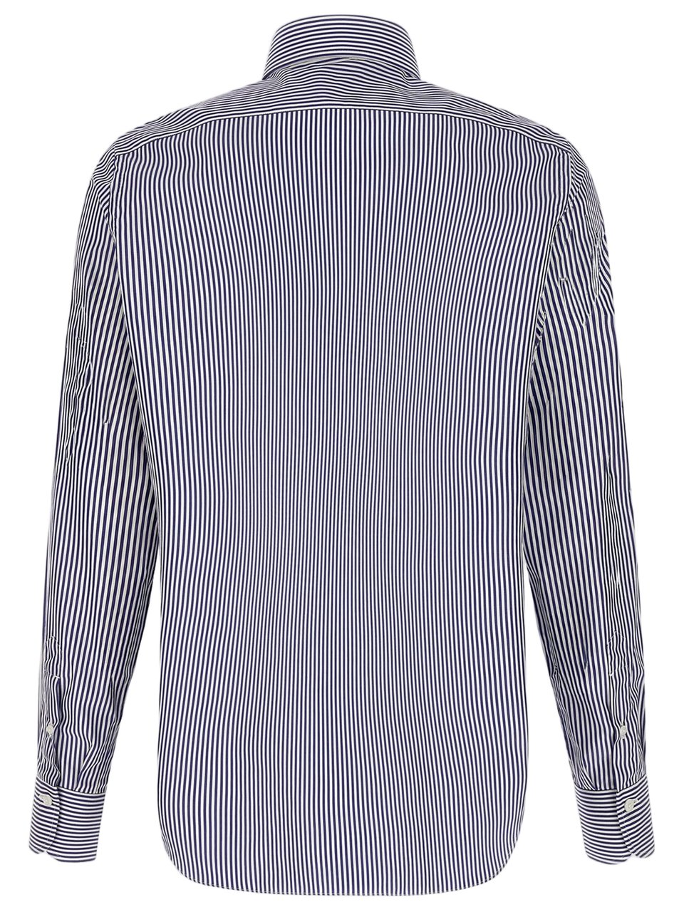 Finamore 1925 Napoli Vertical Striped Cotton Shirt Grijs