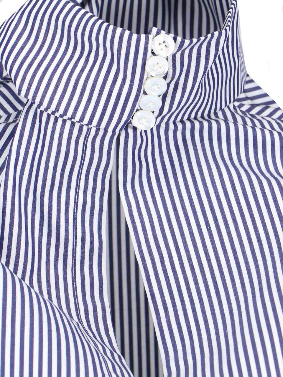 Finamore 1925 Napoli "Lindsay" Blouse – Blue/White Blauw