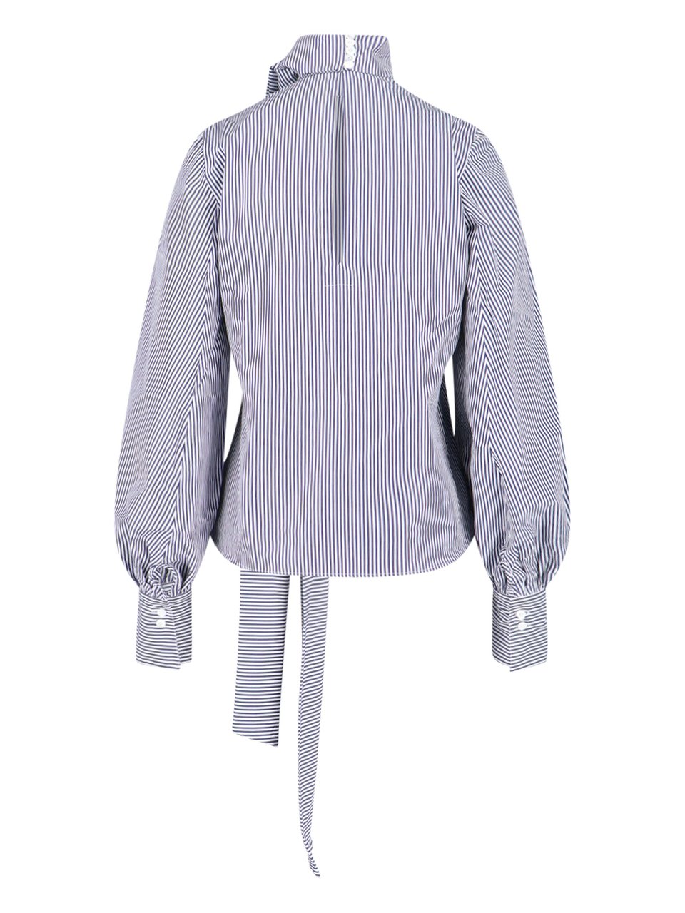 Finamore 1925 Napoli "Lindsay" Blouse – Blue/White Blauw