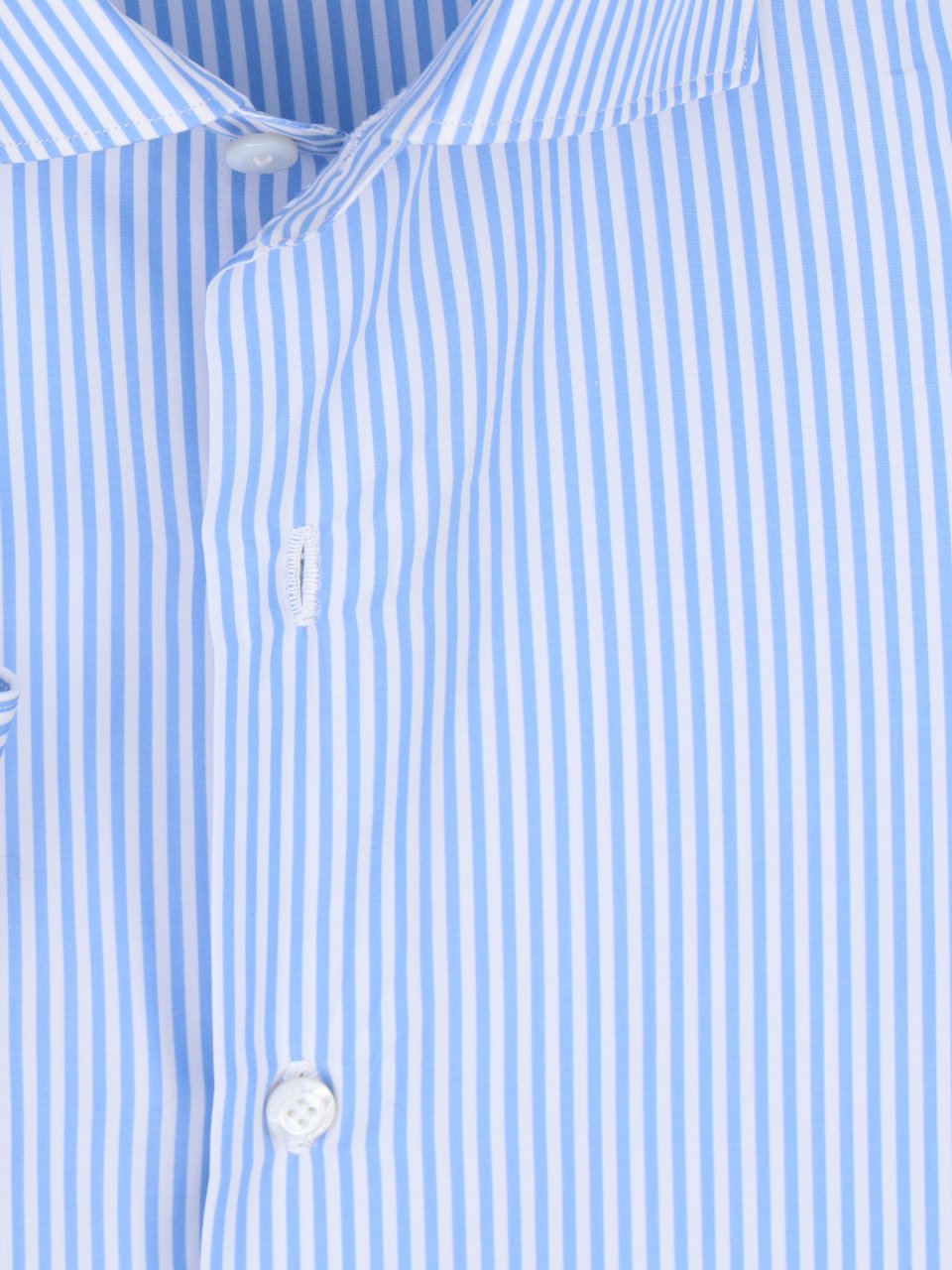 Finamore 1925 Napoli Long-Sleeve Light Blue Stripe Formal Shirt Blauw