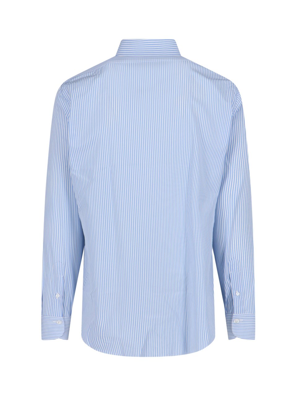 Finamore 1925 Napoli Long-Sleeve Light Blue Stripe Formal Shirt Blauw