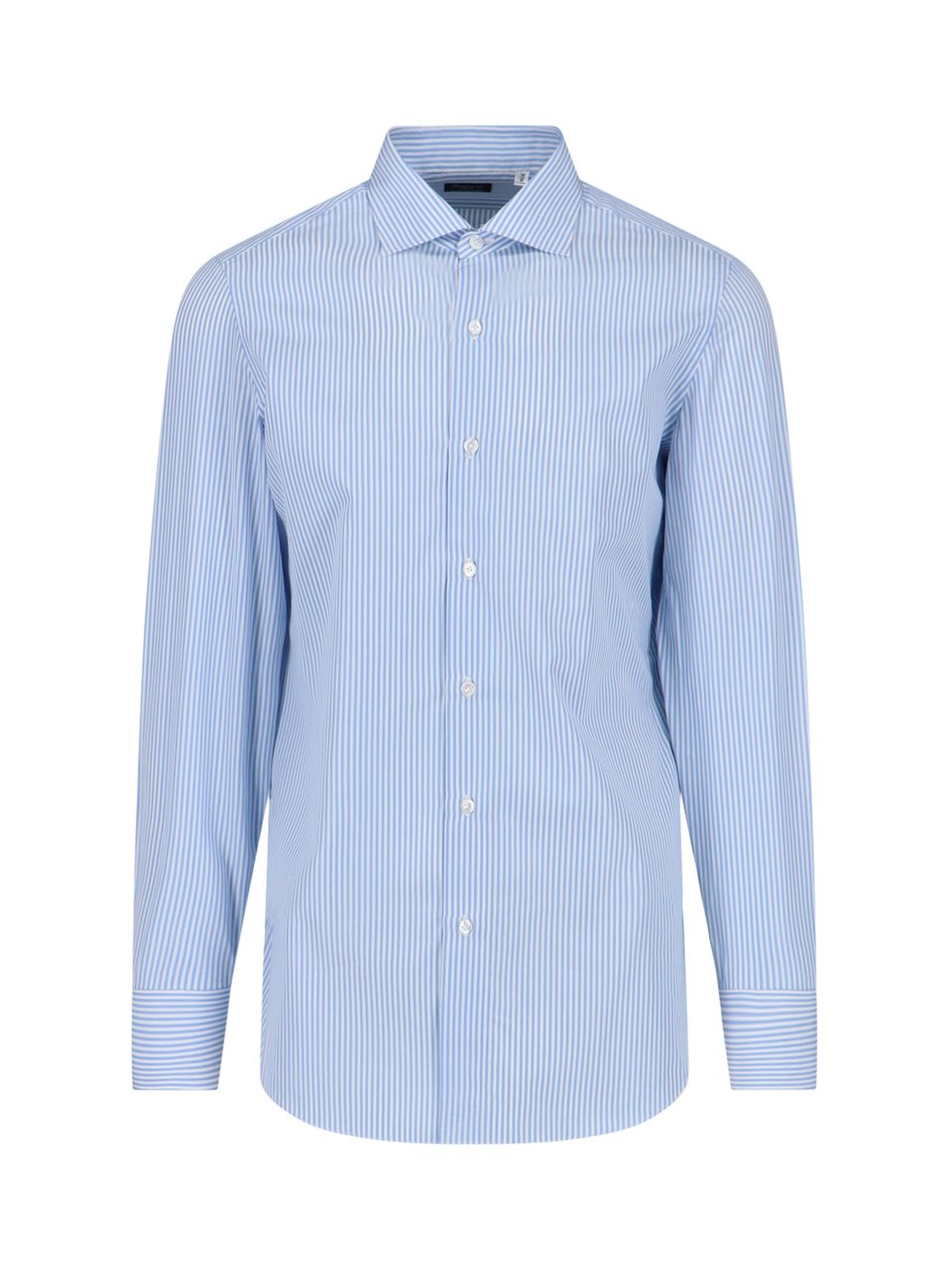 Finamore 1925 Napoli Long-Sleeve Light Blue Stripe Formal Shirt Blauw