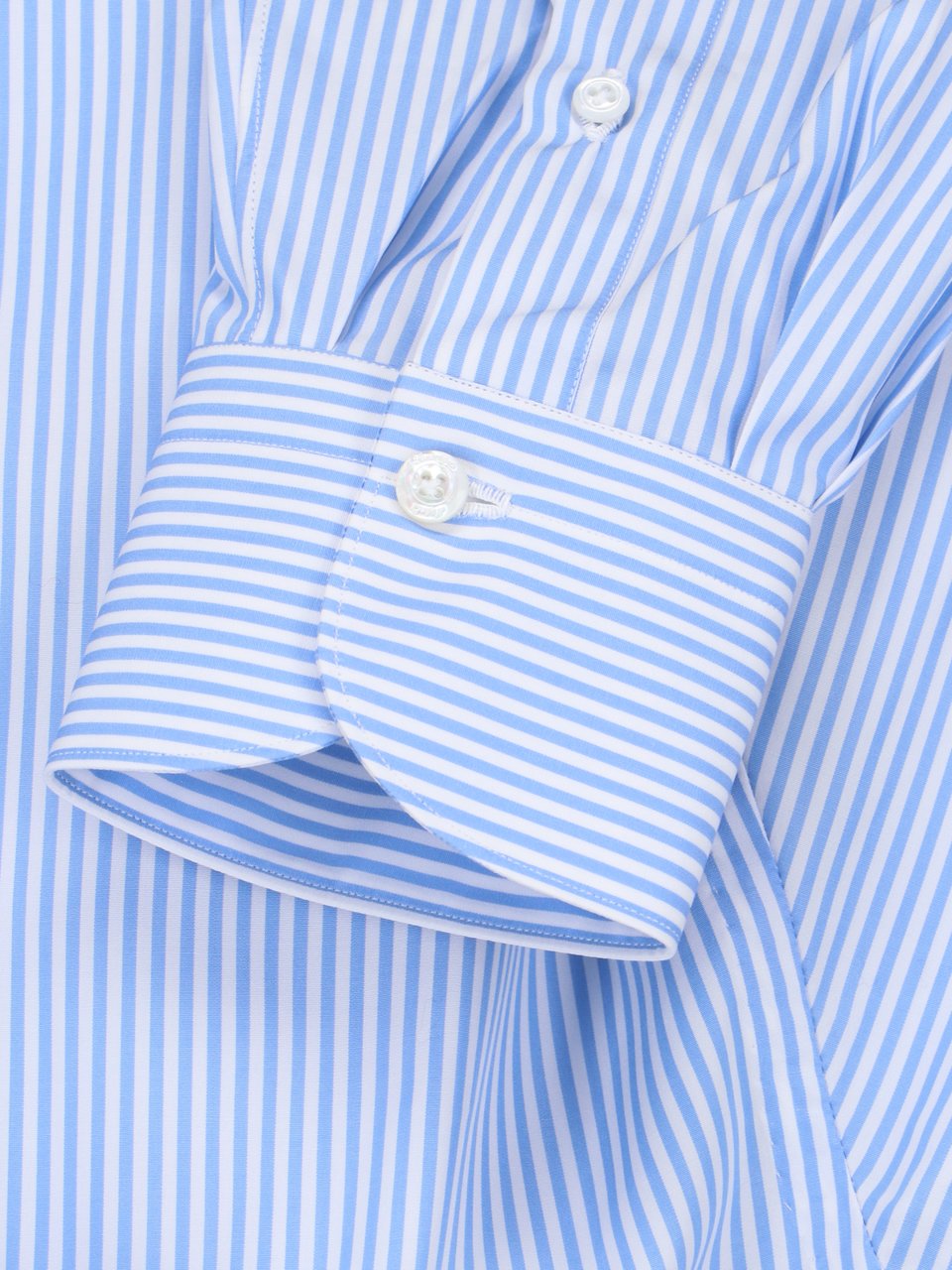 Finamore 1925 Napoli Long-Sleeve Light Blue Stripe Formal Shirt Blauw