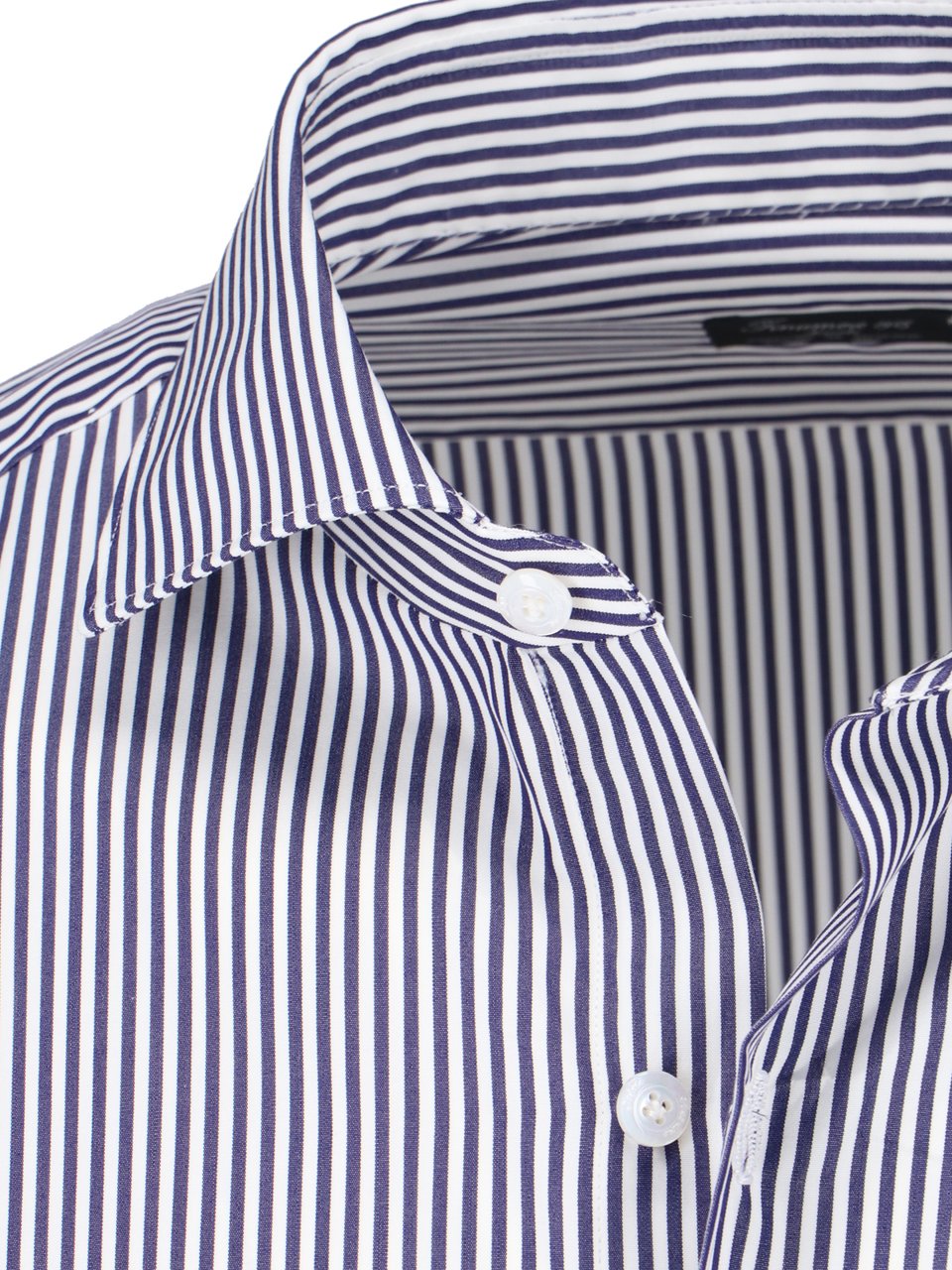 Finamore 1925 Napoli Vertical Striped Finamore 1925 Cotton Shirt Blauw