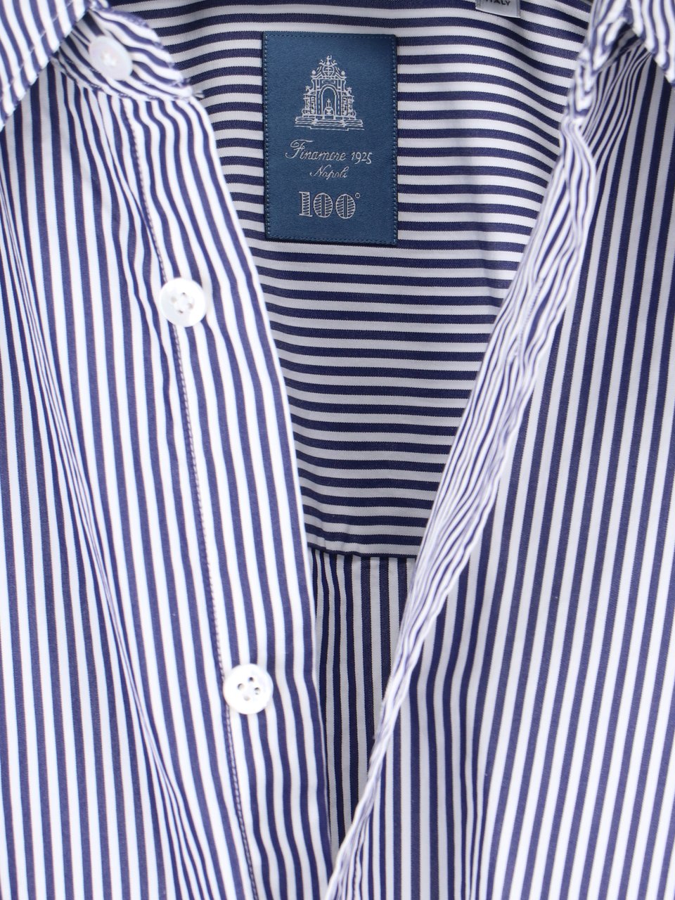 Finamore 1925 Napoli "Oriana" Shirt – Blue Blauw