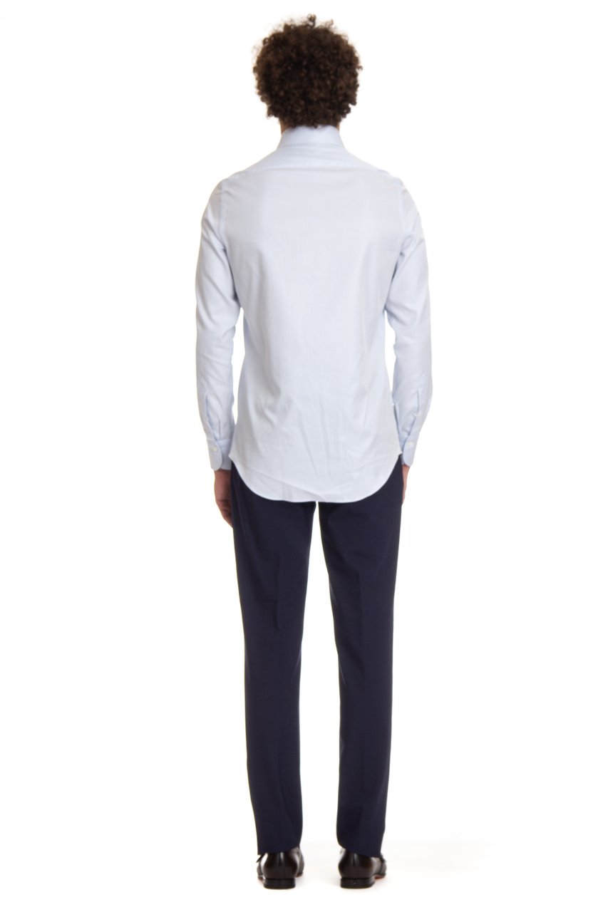 Finamore 1925 Napoli Textured Cotton Tailored Shirt Milano Line Wit