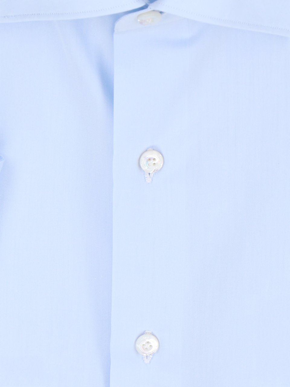 Finamore 1925 Napoli Classic Long-Sleeve Finamore 1925 Shirt In Smooth Cotton Blauw