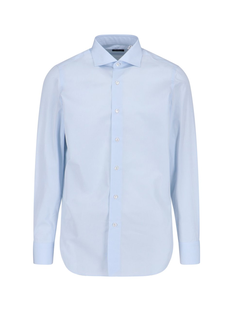 Finamore 1925 Napoli Classic Long-Sleeve Finamore 1925 Shirt In Smooth Cotton Blauw
