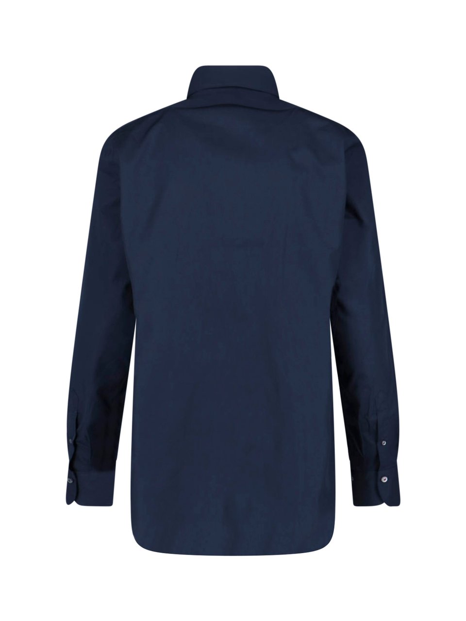 Finamore 1925 Napoli Tailored White Shirt With Button-Down Front And Pointed Collar Blauw