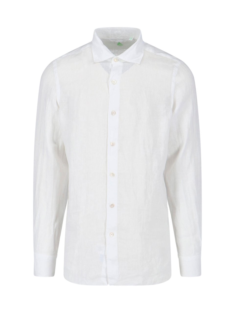 Finamore 1925 Napoli White Gaeta Traditional Collar Linen Shirt Wit