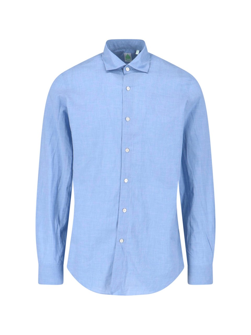 Finamore 1925 Napoli Light Blue Gaeta Tailored Linen Shirt Blauw