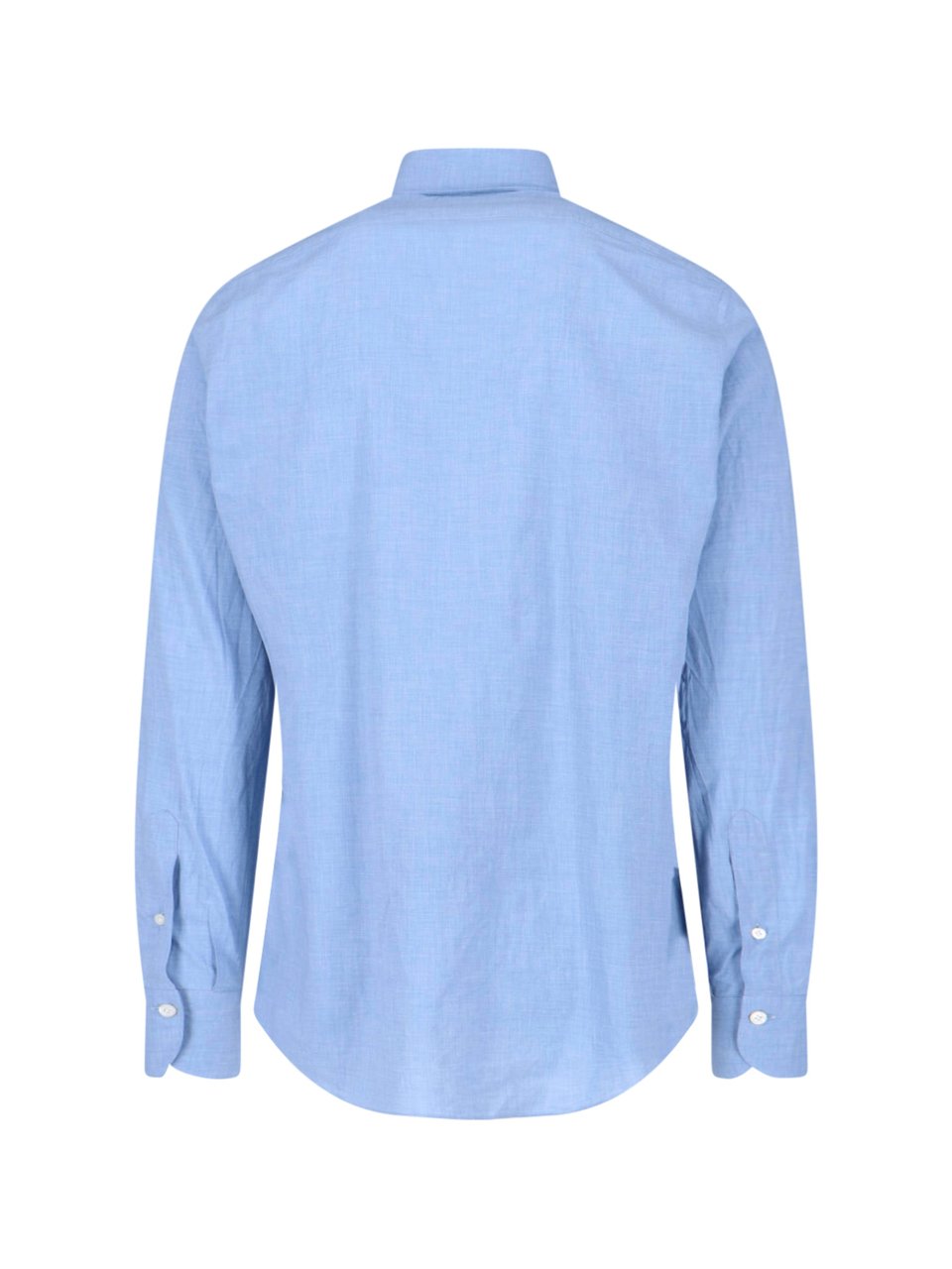Finamore 1925 Napoli Light Blue Gaeta Tailored Linen Shirt Blauw
