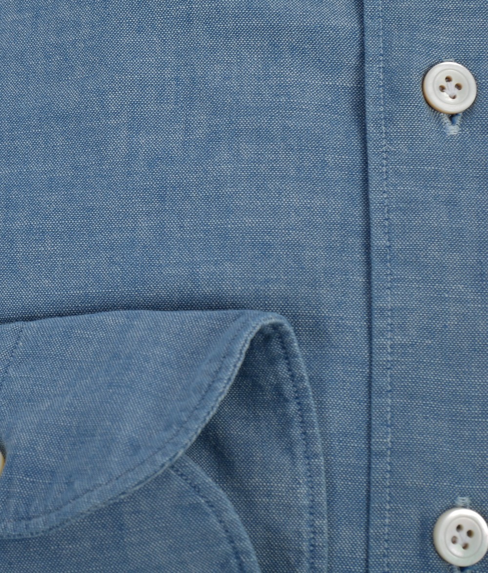 Finamore 1925 Napoli Gaeta Chambray Tailored Shirt Blauw