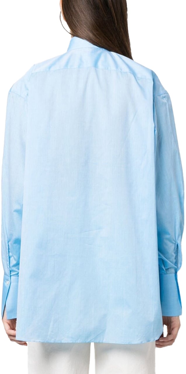 Finamore 1925 Napoli Shirts Clear Blue Blauw