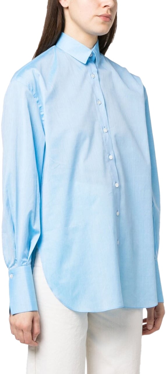 Finamore 1925 Napoli Shirts Clear Blue Blauw