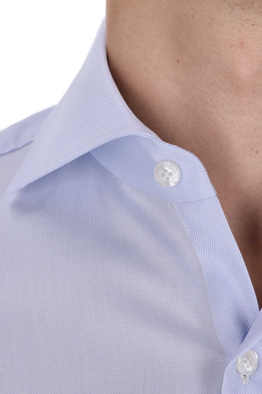 Finamore 1925 Napoli Traveller Tailored Shirt in Royal Oxford Linea Milano Wit