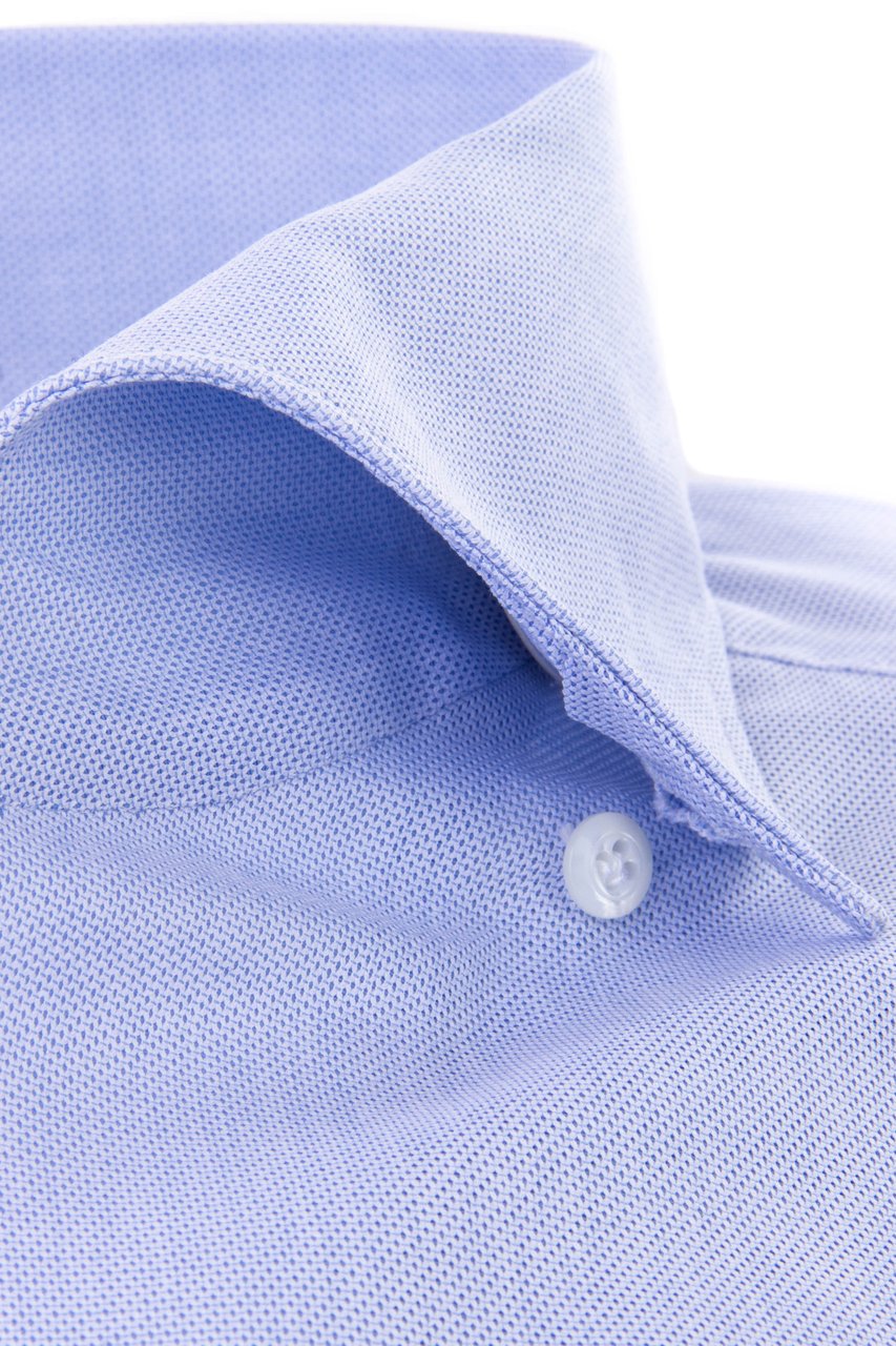 Finamore 1925 Napoli Ustica Collar Cotton Tailored Shirt Wit