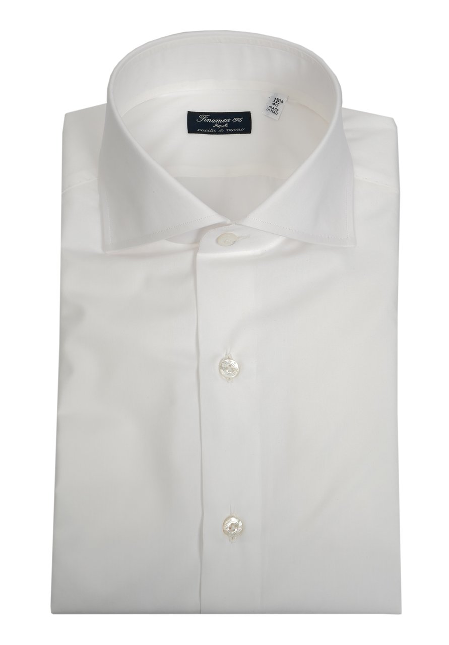 Finamore 1925 Napoli Double-Twisted Cotton Poplin Tailored Shirt Napoli Line Wit