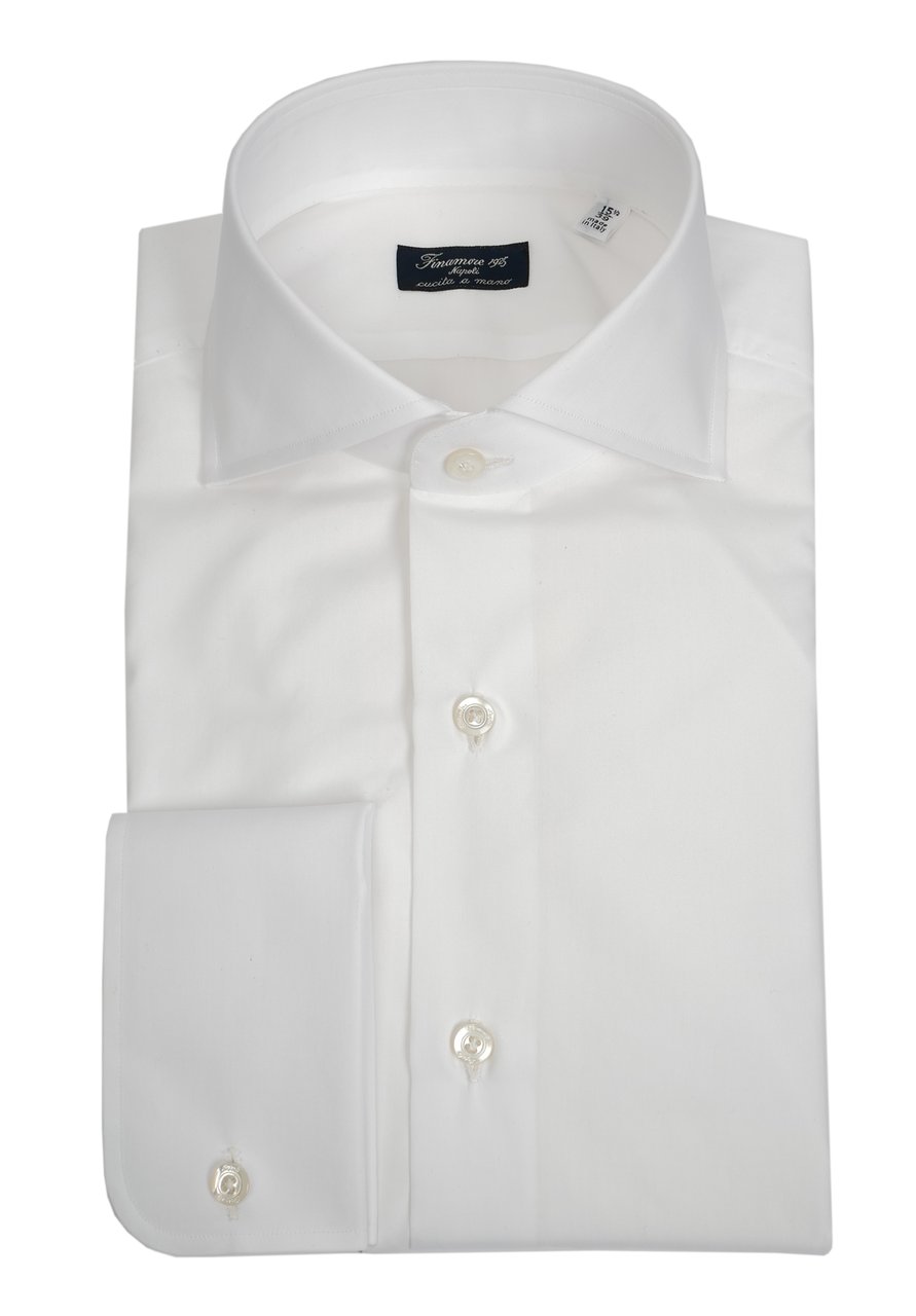 Finamore 1925 Napoli Double-Twisted Cotton Poplin Tailored Shirt Wit