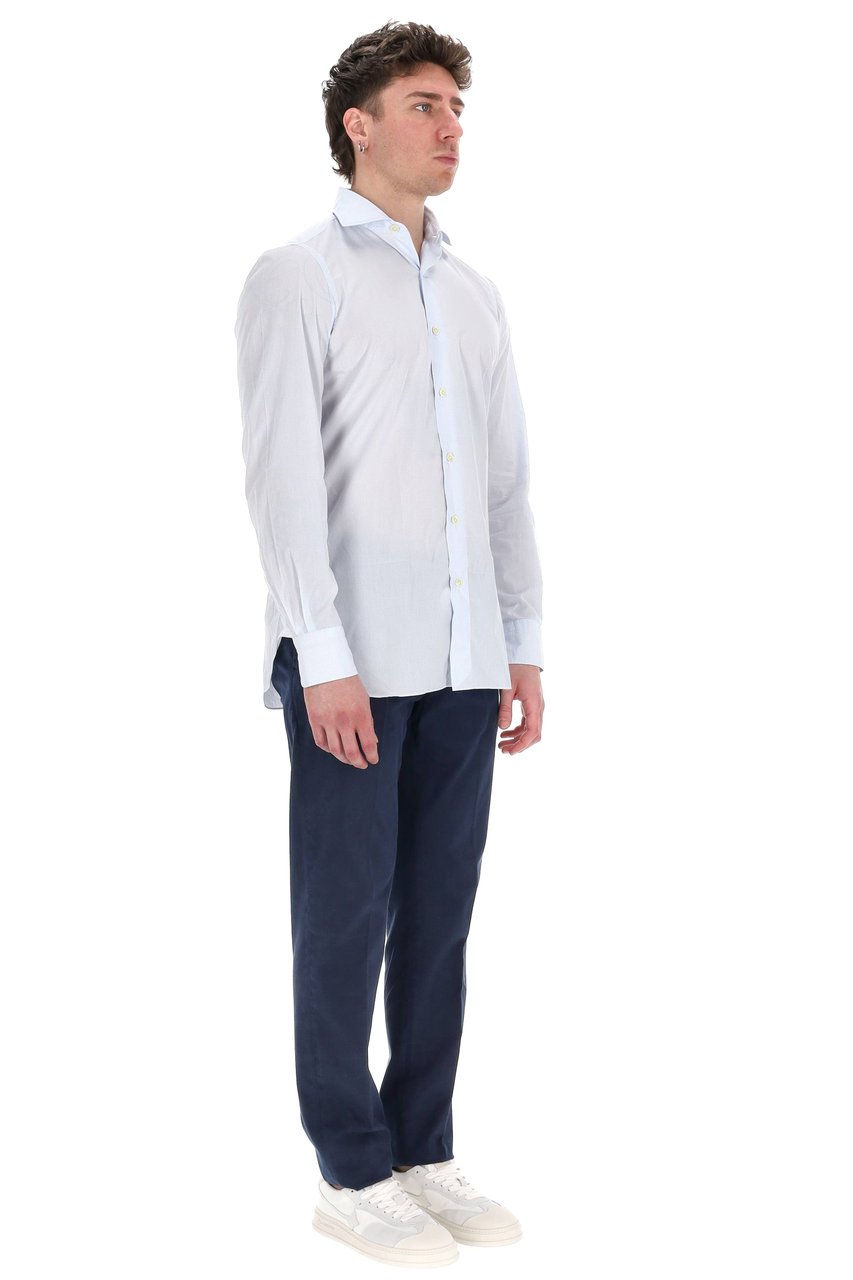 Finamore 1925 Napoli Napoli Line Micro Check Tailored Shirt Wit