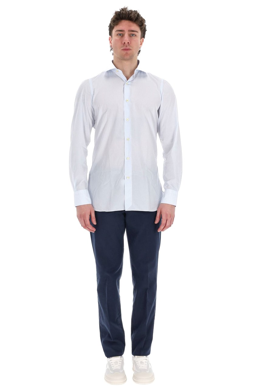 Finamore 1925 Napoli Napoli Line Micro Check Tailored Shirt Wit