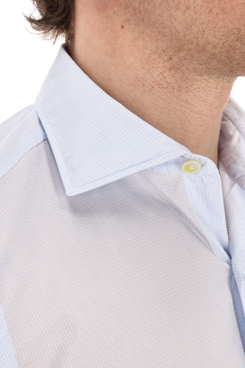 Finamore 1925 Napoli Napoli Line Micro Check Tailored Shirt Wit