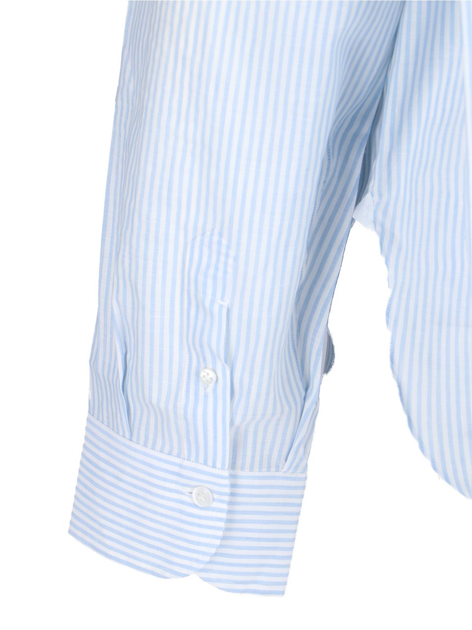 Finamore 1925 Napoli "Oriana" Striped Shirt – Light Blue Blauw