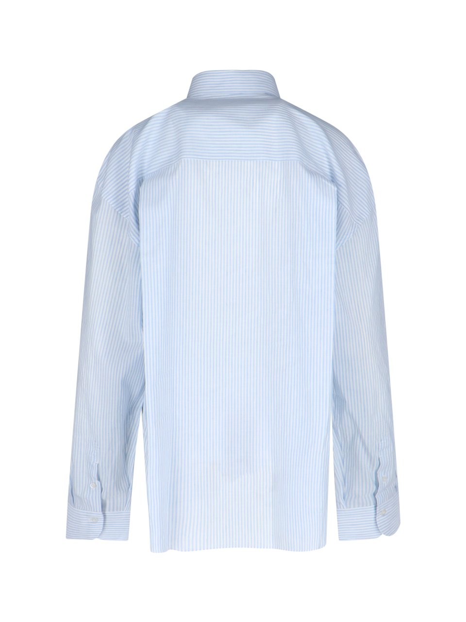 Finamore 1925 Napoli "Oriana" Striped Shirt – Light Blue Blauw