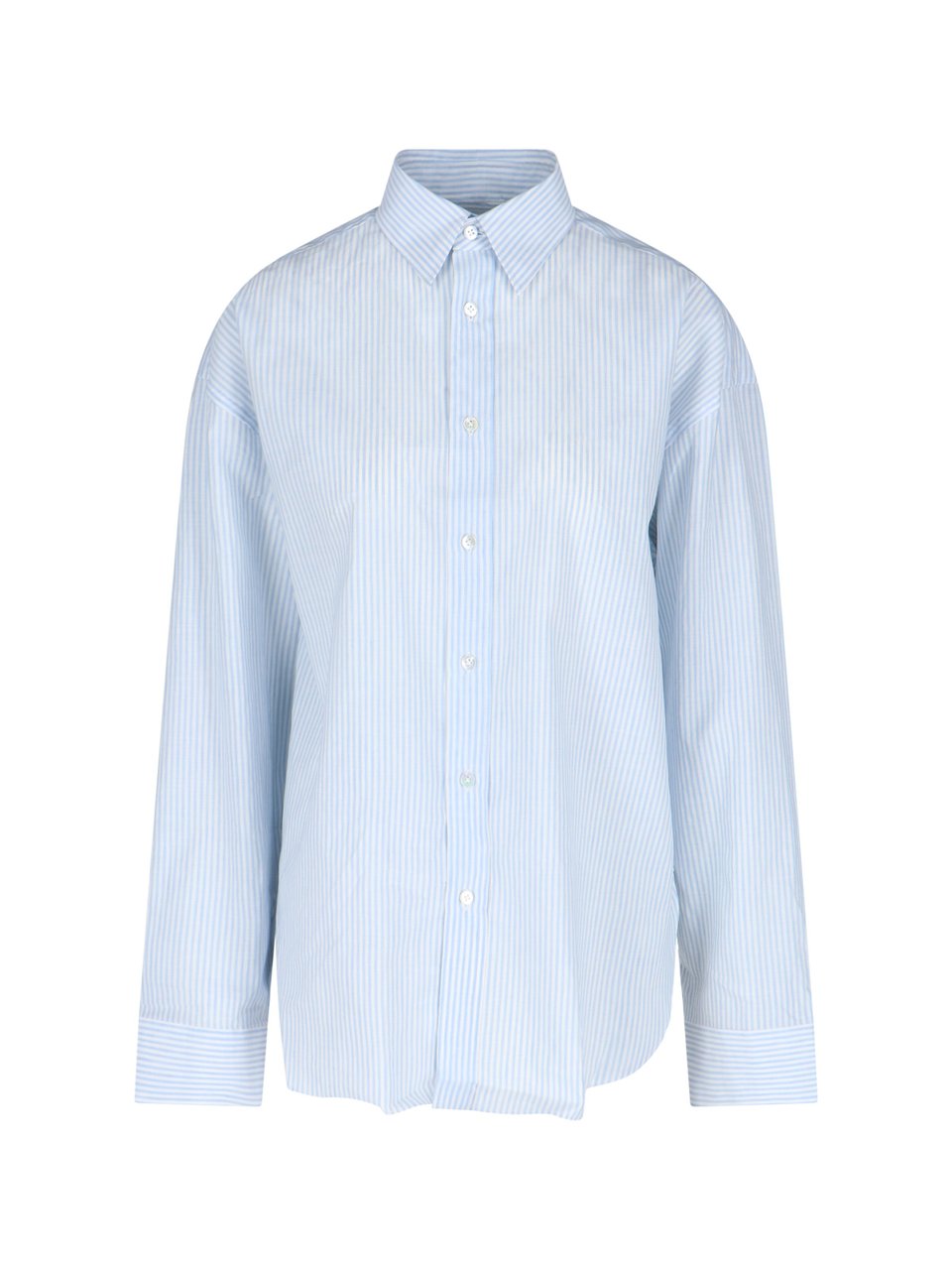 Finamore 1925 Napoli "Oriana" Striped Shirt – Light Blue Blauw