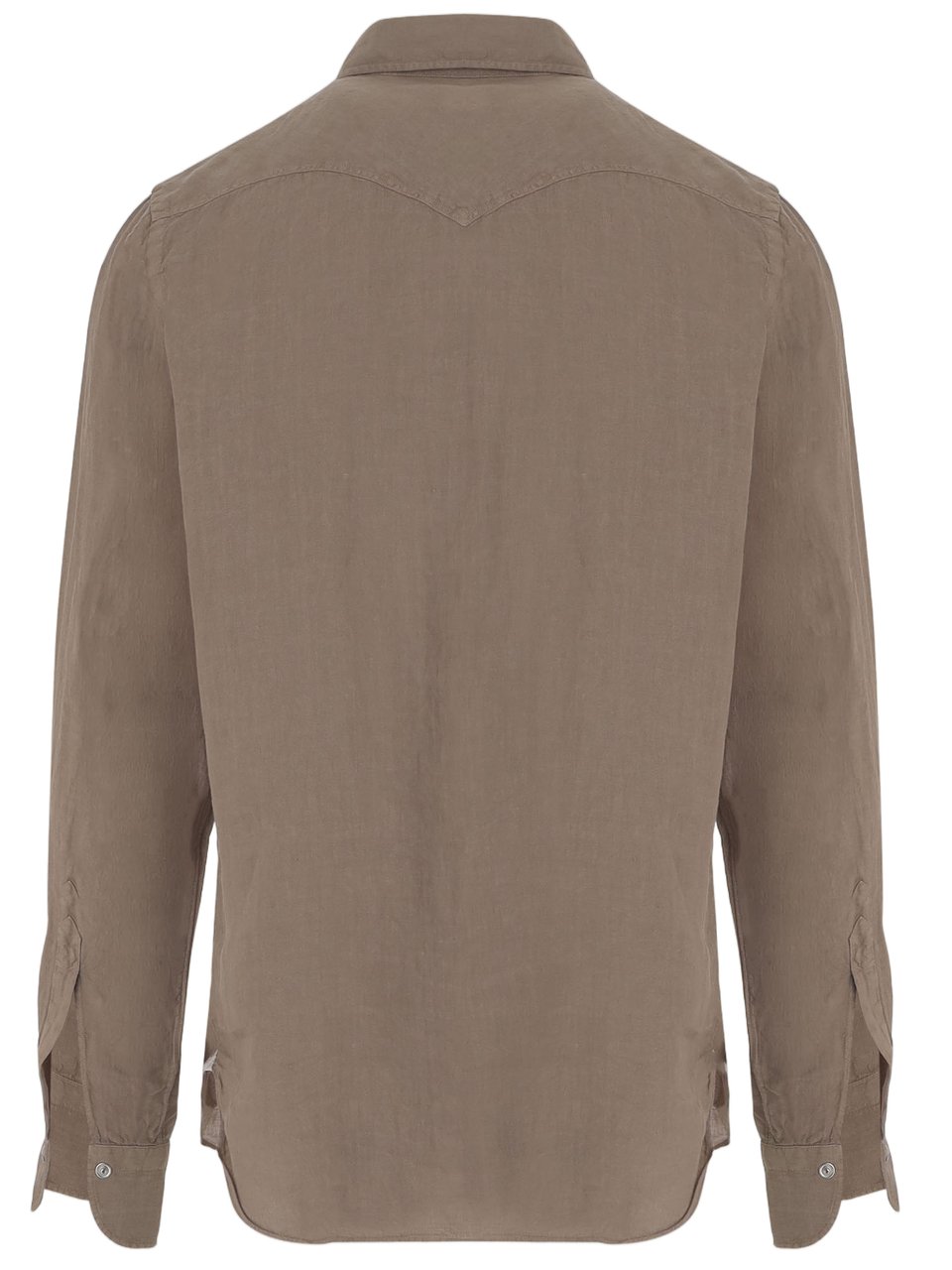 Finamore 1925 Napoli Linen Shirt with Classic Collar Bruin