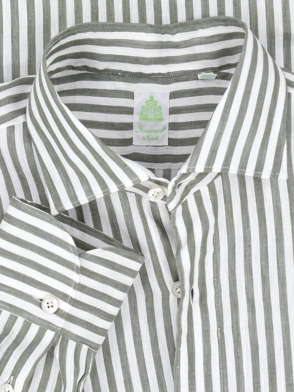 Finamore 1925 Napoli Multicolor Vertical Striped Button-Down Shirt Neutraal