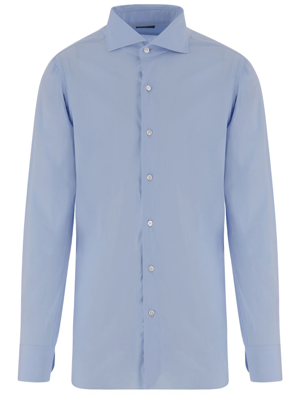 Finamore 1925 Napoli Stretch Cotton Blend Shirt Blauw