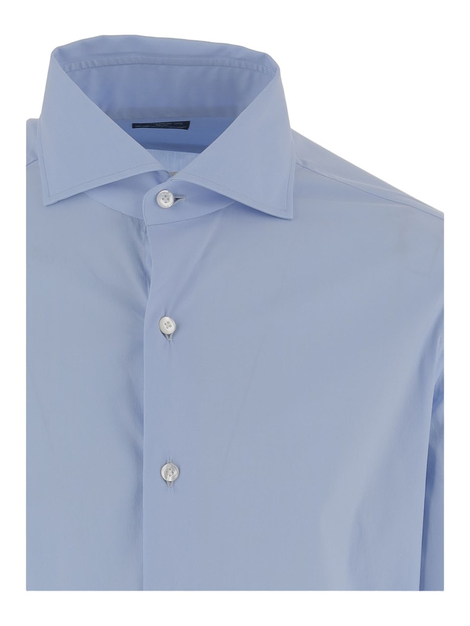 Finamore 1925 Napoli Stretch Cotton Blend Shirt Blauw