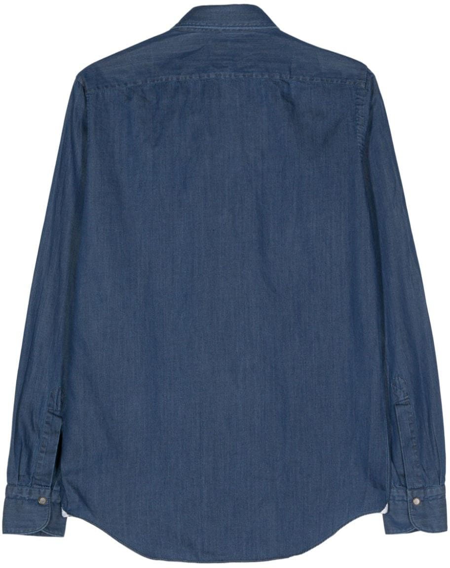 Finamore 1925 Napoli Shirts Denim Blauw