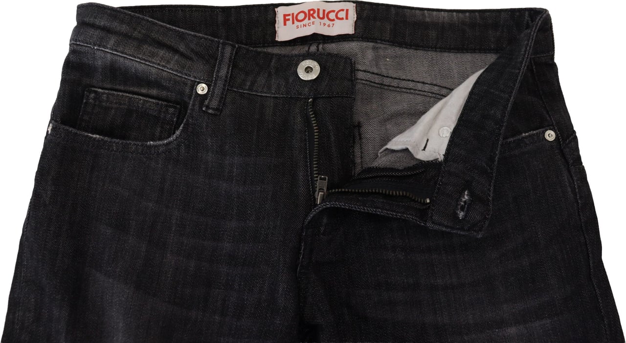 Fiorucci Black Cotton Low Waist Skinny Women Casual Jeans Zwart