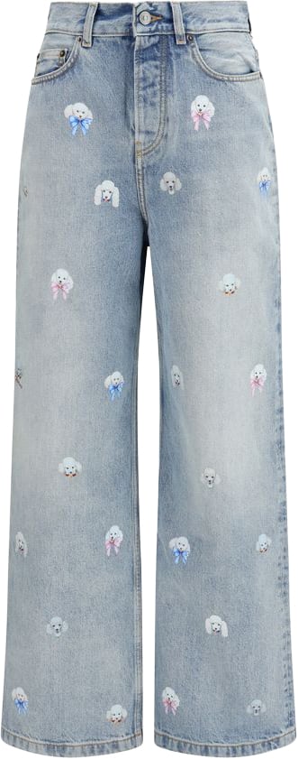 Fiorucci Blue Cotton Relaxed Fit Jeans Blauw