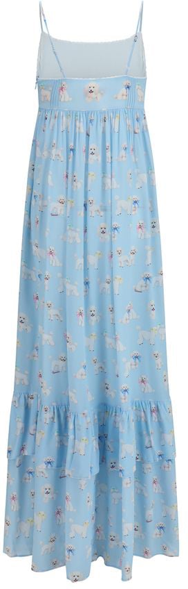 Fiorucci Blue Viscose Long Dress Blauw