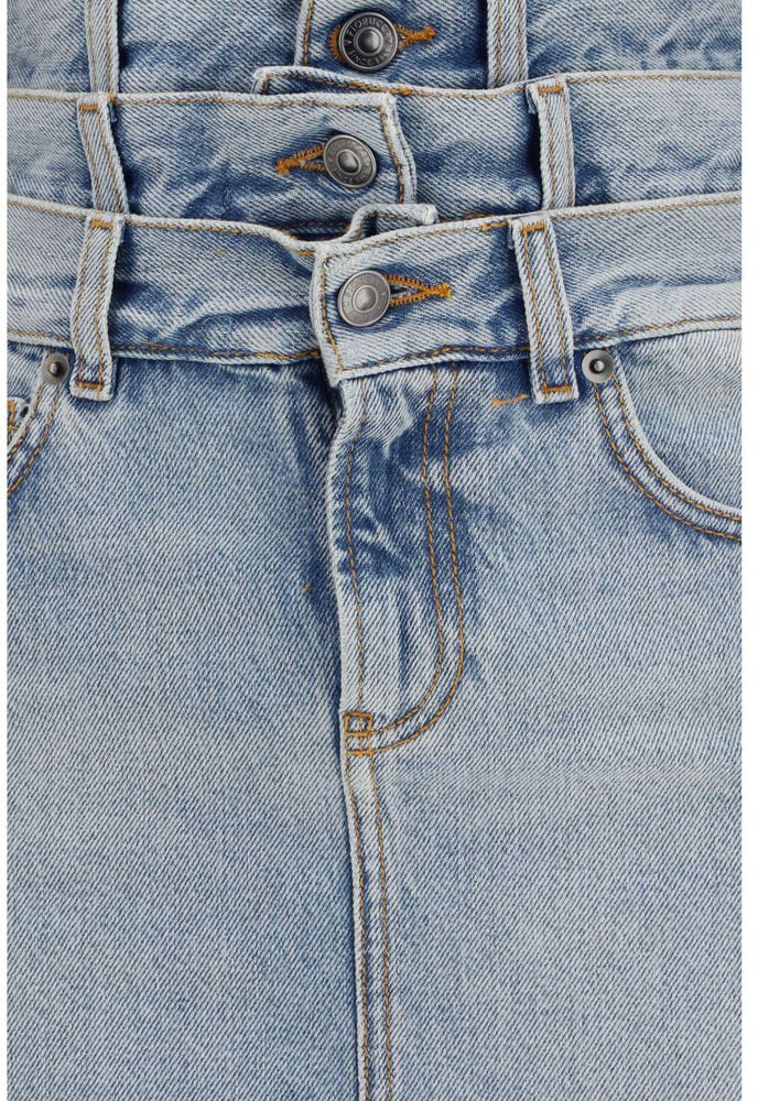 Fiorucci Blue Denim Skirt Blauw
