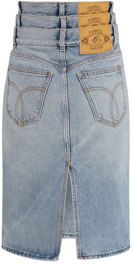 Fiorucci Blue Denim Skirt Blauw