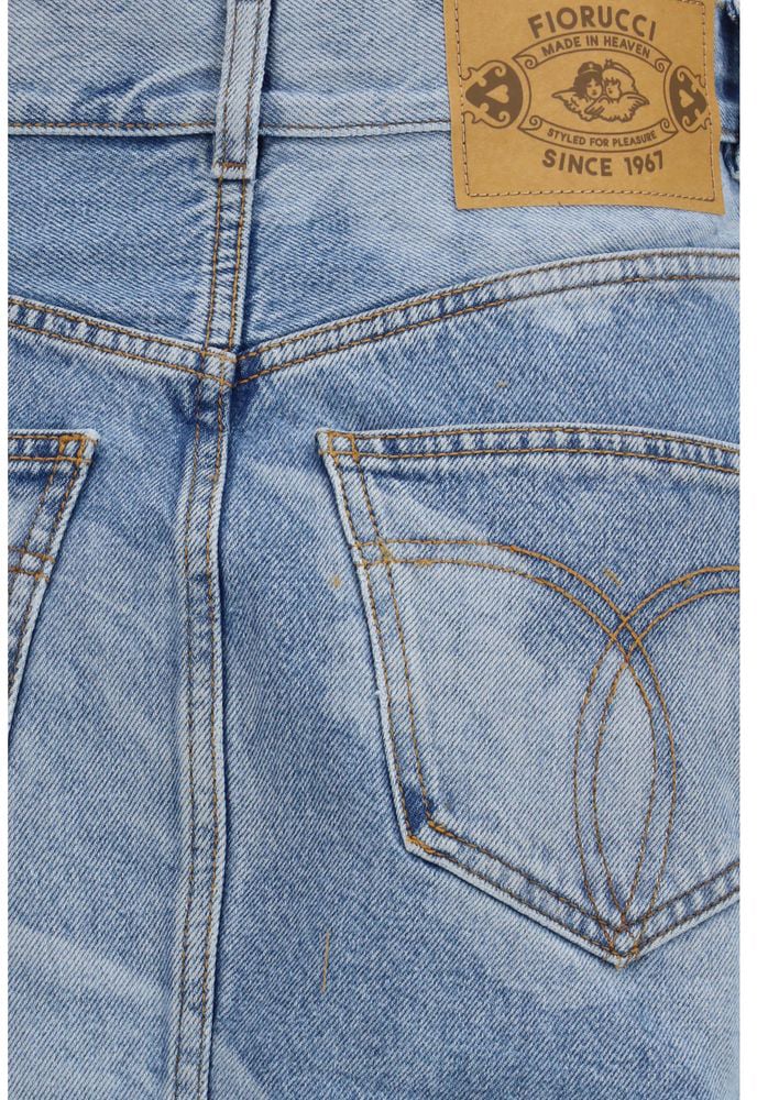 Fiorucci Blue Denim Skirt Blauw