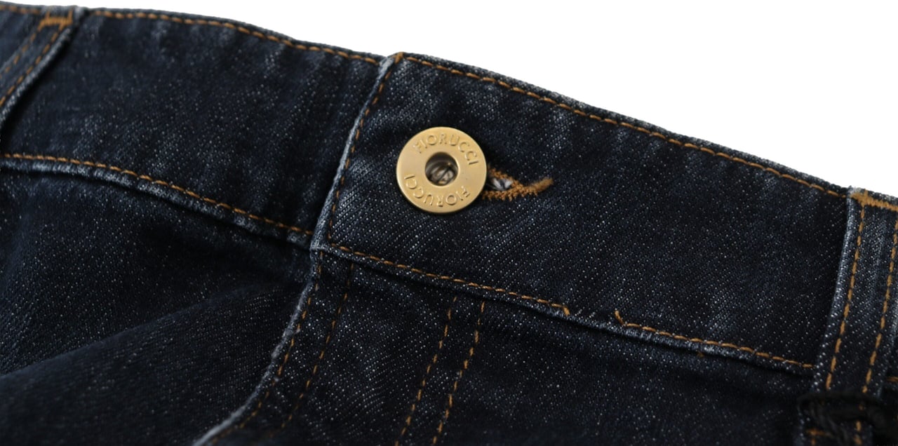 Fiorucci Dark Blue Washed Mid Waist Pencil Cut Denim Skirt Blauw