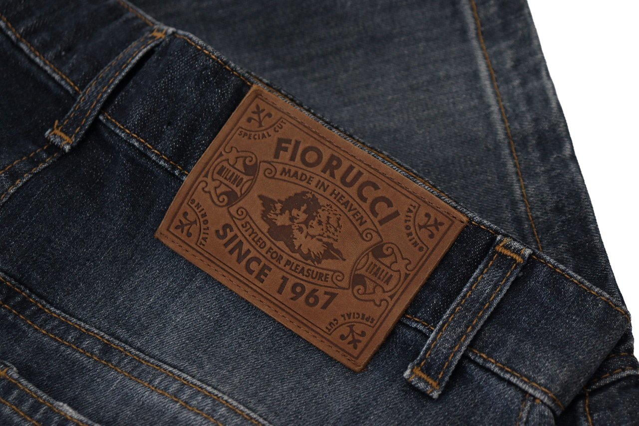 Fiorucci Dark Blue Washed Mid Waist Pencil Cut Denim Skirt Blauw