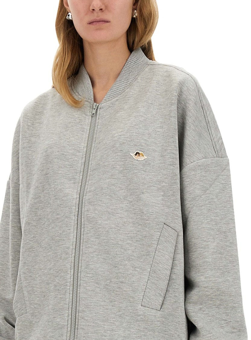 Fiorucci "Angel" Zippered Sweatshirt Grijs
