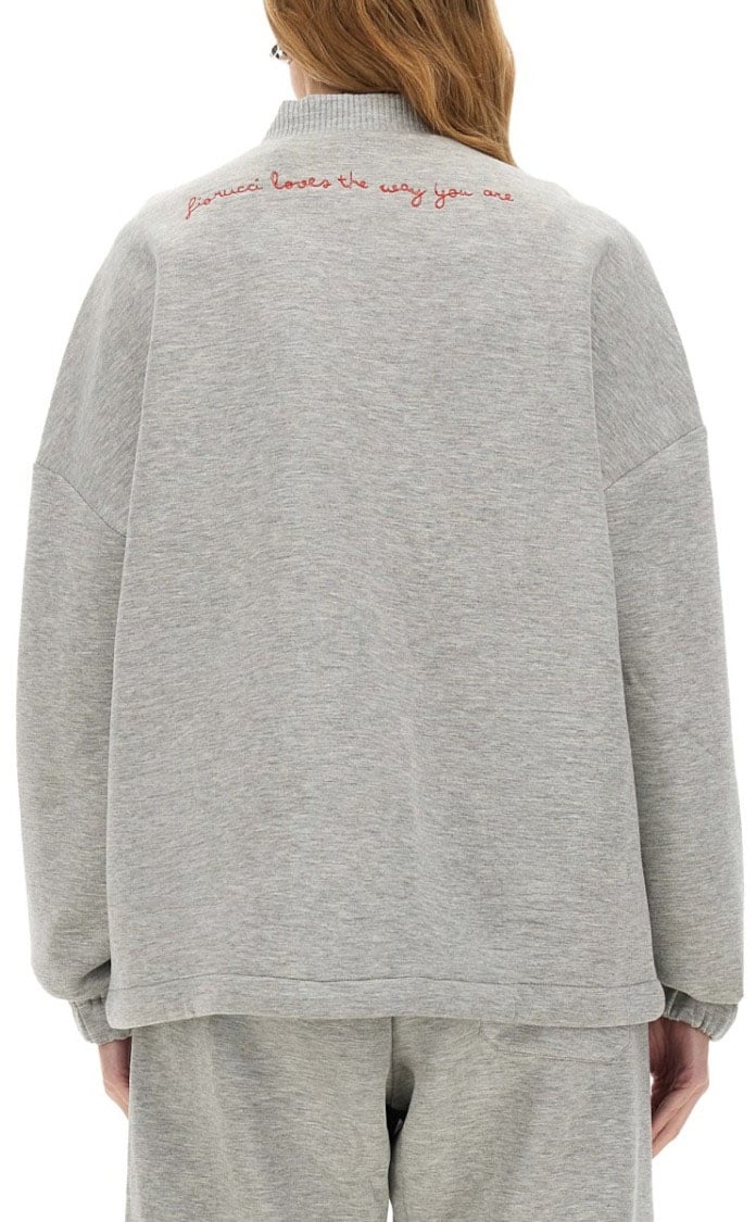 Fiorucci "Angel" Zippered Sweatshirt Grijs