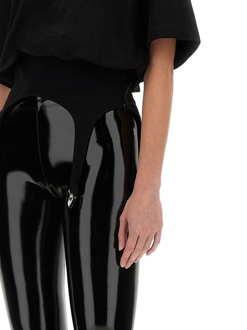 Fiorucci Black T-Shirt With Unique Suspender Design Zwart