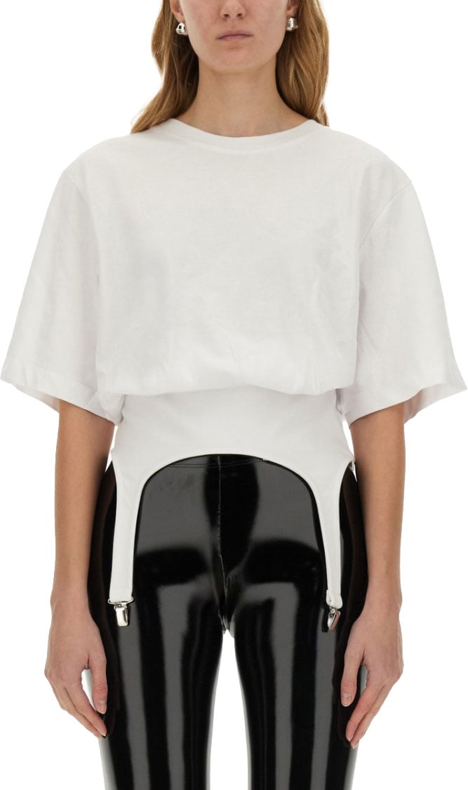 Fiorucci T-Shirt With Stylish Suspenders Wit