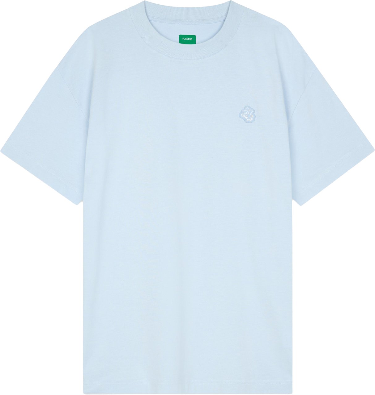 FLÂNEUR Rubber Blossom T-Shirt | Light Blue Blauw
